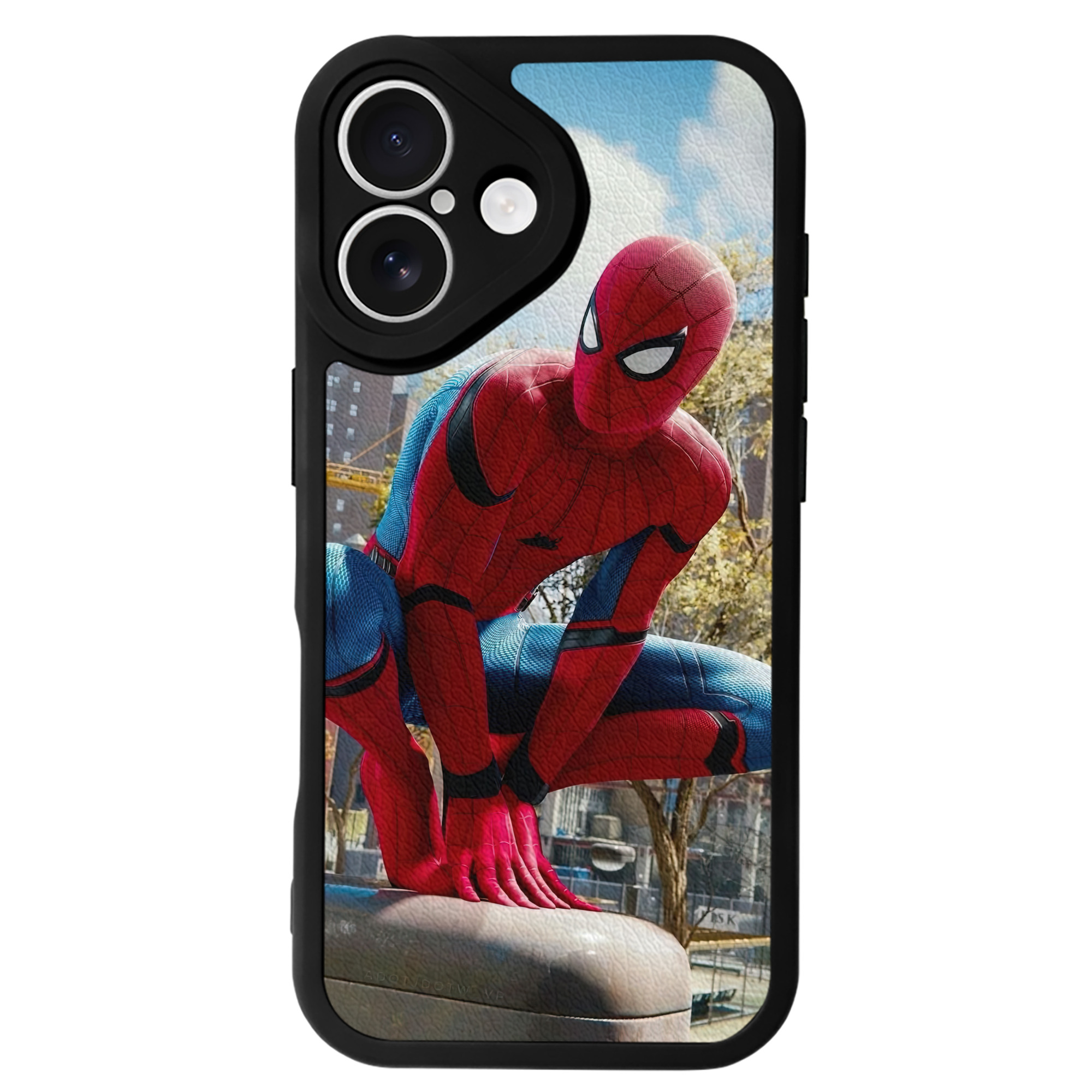 Spider Man スパイダーマン 【iPhone 16シリーズ対応】シリコンスマホケース（レザー調） 材質：シリコン